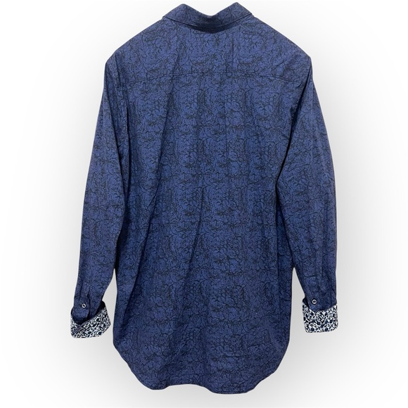 Robert Graham Men’s buttondown Shirt, Navy blue and black, size L - Picture 4 of 13